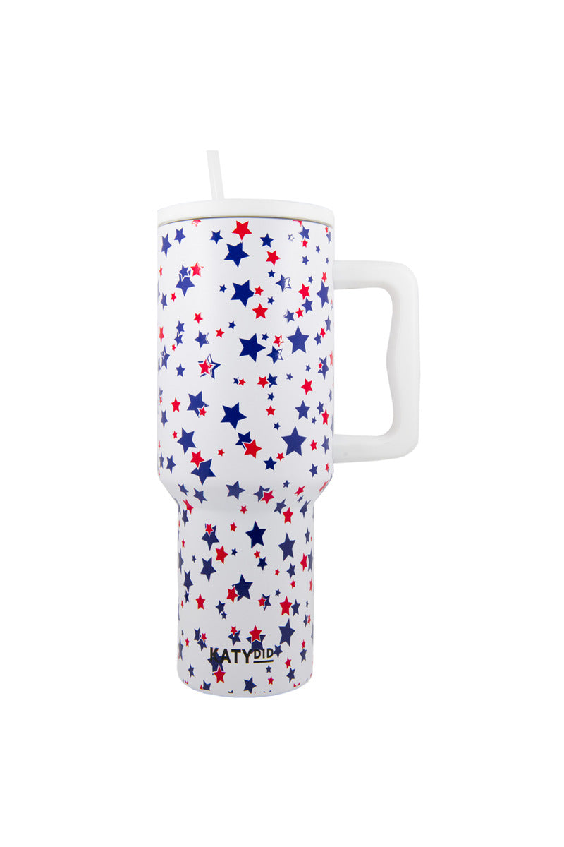 Red. White. Blue STAR 38 Oz Tumbler w/ Handle