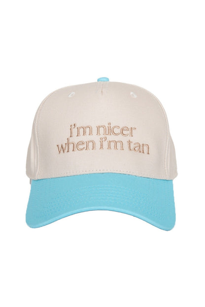 I'm Nicer When I'm Tan Funny Two-Toned Vintage Hats