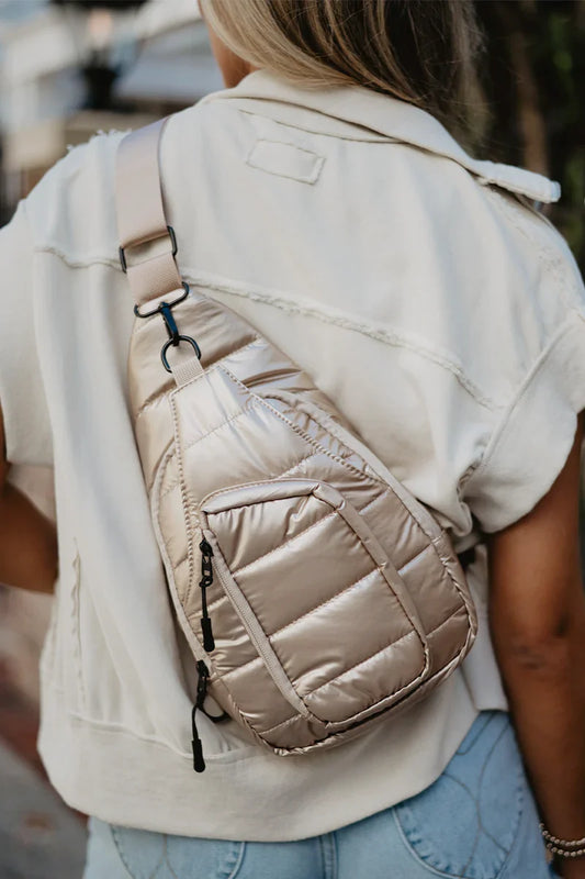 Champagne Metallic Sling Bag