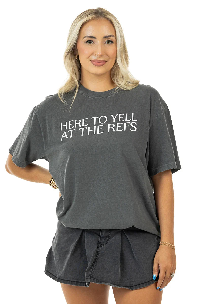 Here To Yell At The Refs Woman Graphic Tee