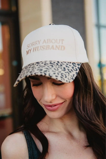 Sorry About My Husband Vintage Trucker Hat