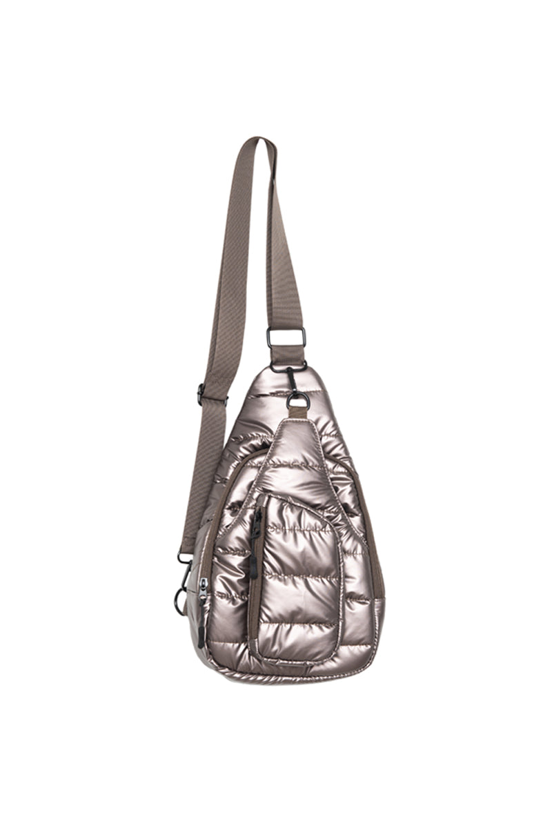 Bronze Metallic Crossbody Sling Bag