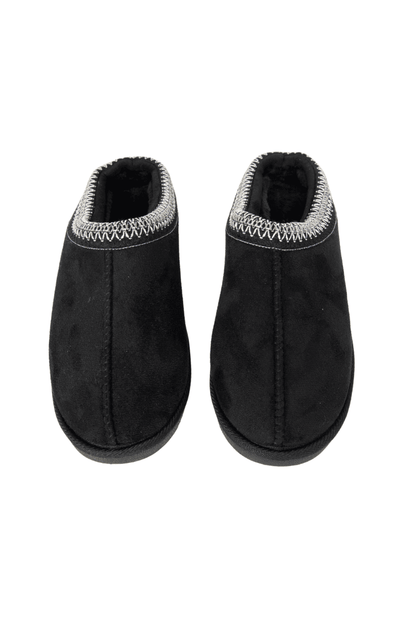 Black Embroidered Women's Slippers