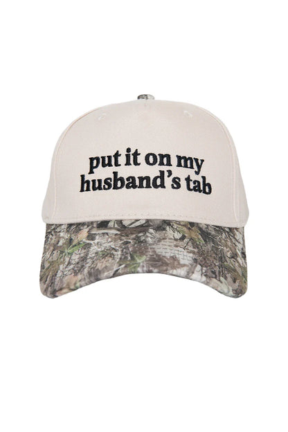 Put It On My Husband's Tab Two-Toned Vintage Hat