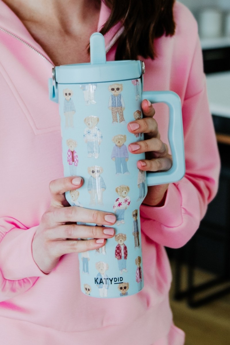 Fall Bears 38 Oz Tumbler with Lid Handle