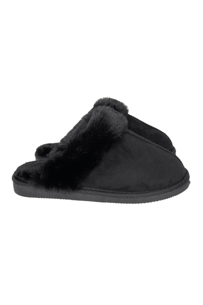 Black Faux Fur Cozy Slippers