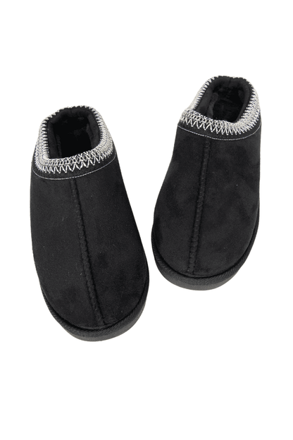 Black Embroidered Women's Slippers