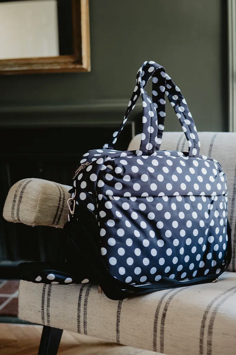 Black & White Polka Dot Weekender Bag