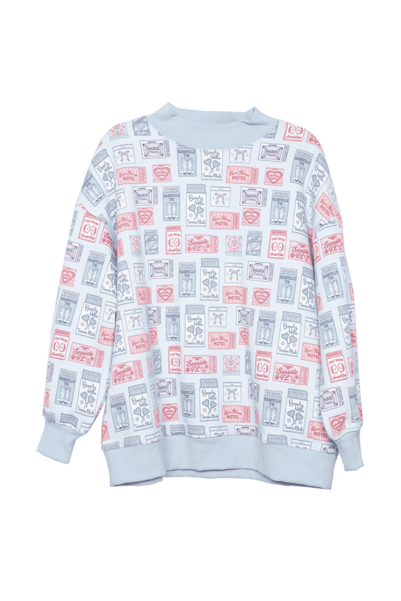 Traveling Matchbook Crewneck Printed Sweatshirt
