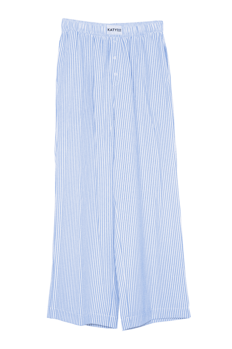 Blue Striped Women's Boxer Pants