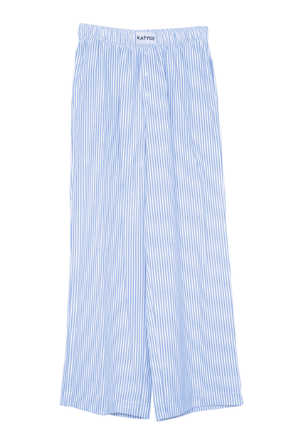 Blue Striped Women's Boxer Pants