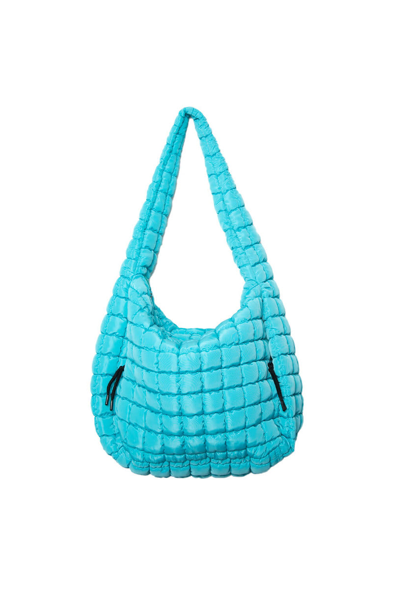 Blue Quilted Women's Tote Bag