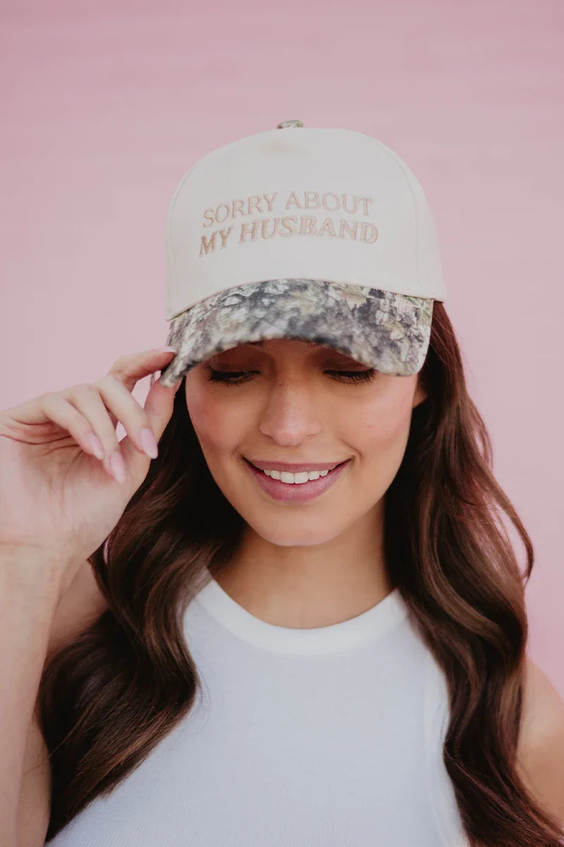 Sorry About My Husband Vintage Trucker Hat
