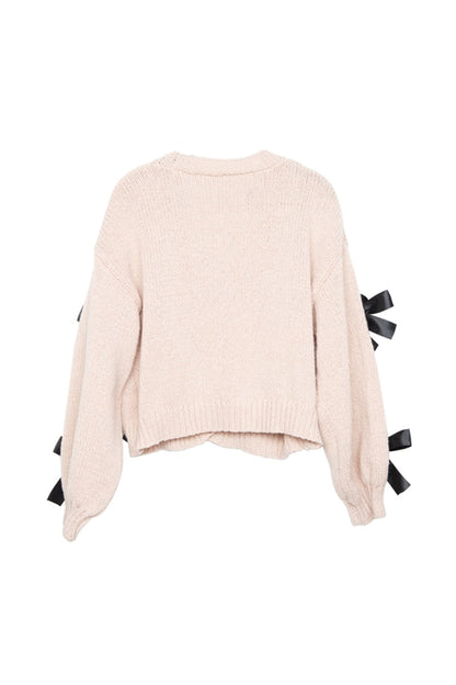 Bow Knit Cardigan Women's Sweaters