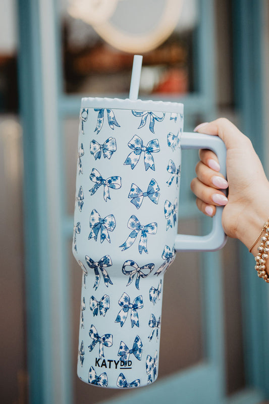 Toile Coquette Bows Stainless Steel Tumbler