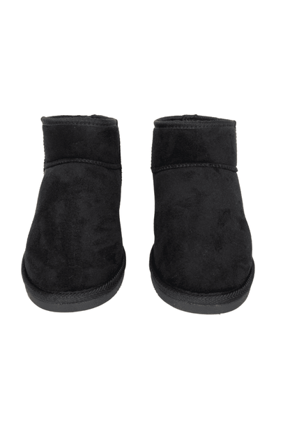 Black Fur Mini Ankle Boots for Women