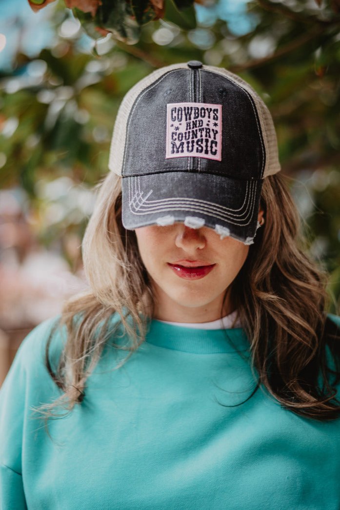 Cowboys & Country Music Pink Patch Trucker Hat