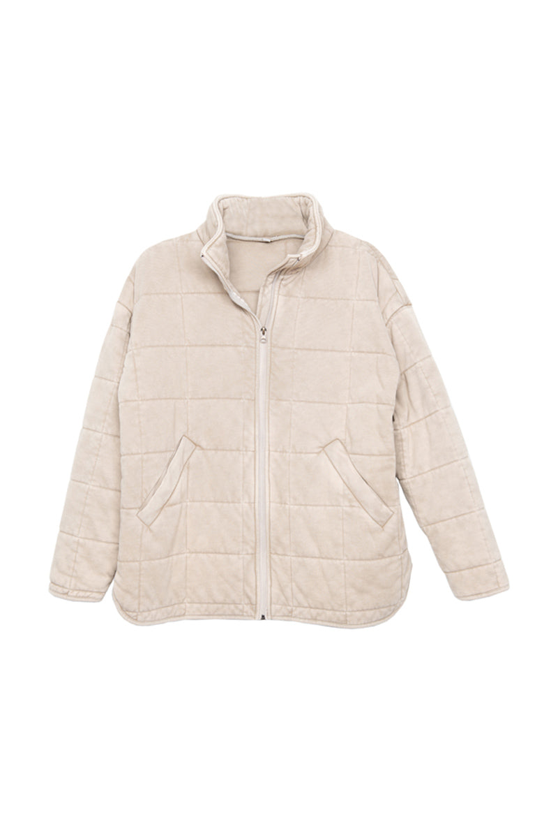 Beige Lightweight Women's Quilted Jackets