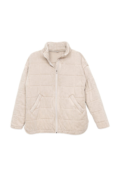 Beige Lightweight Women's Quilted Jackets