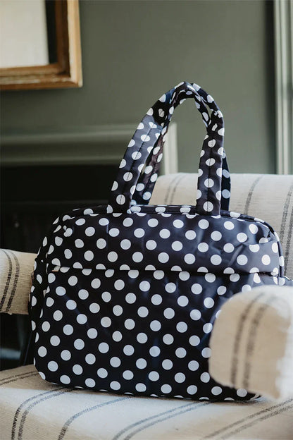 Black & White Polka Dot Weekender Bag