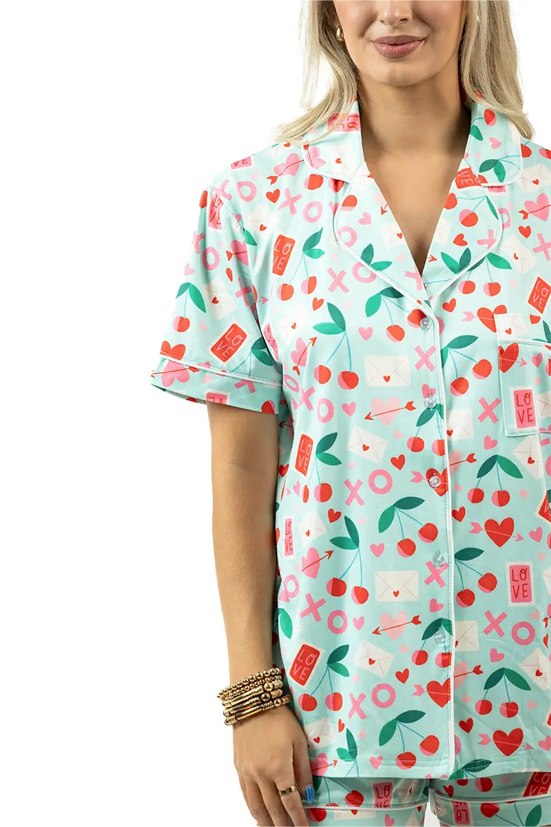 XO Cherries Valentine's Day Pajamas