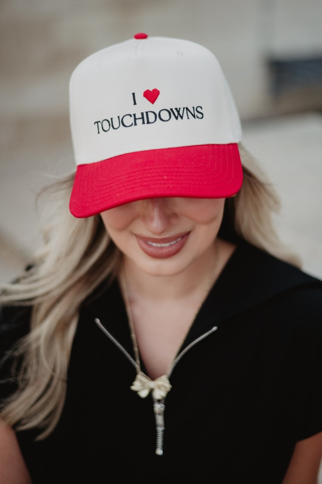 I Heart Touchdowns Two-Tone Snapback Hat