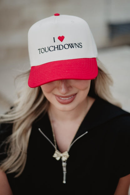 I Heart Touchdowns Two-Tone Snapback Hat