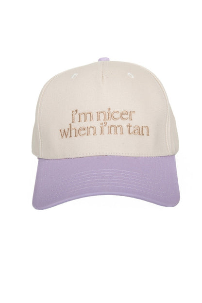 I'm Nicer When I'm Tan Funny Two-Toned Vintage Hats