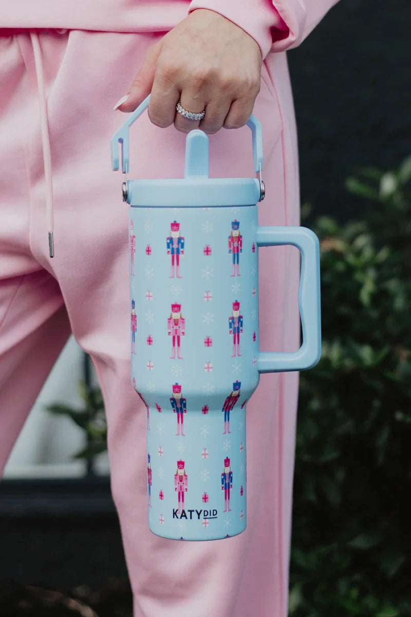 Nutcracker Light Blue 38 Oz Metal Tumbler