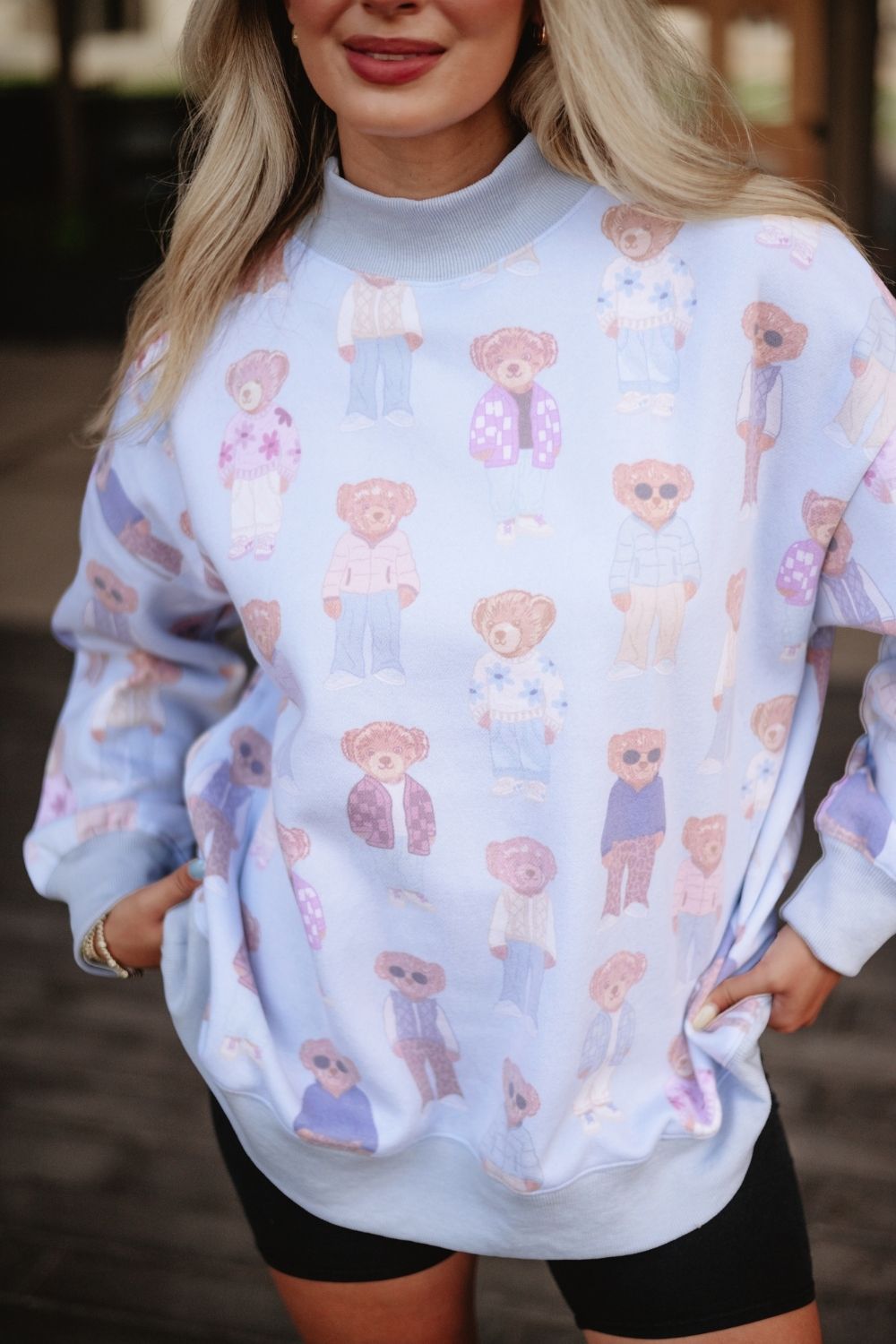 Teddy Bears Printed All Over Sweatshirt