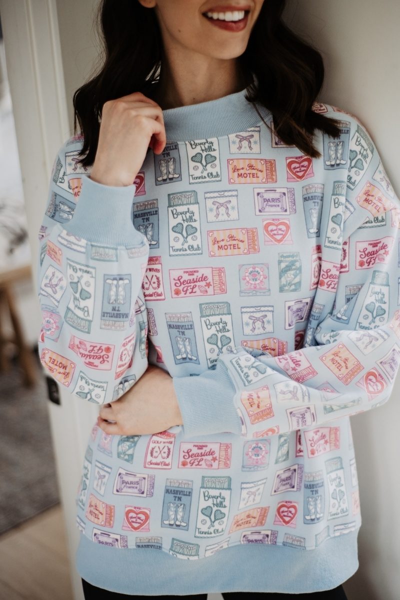 Traveling Matchbook Crewneck Printed Sweatshirt