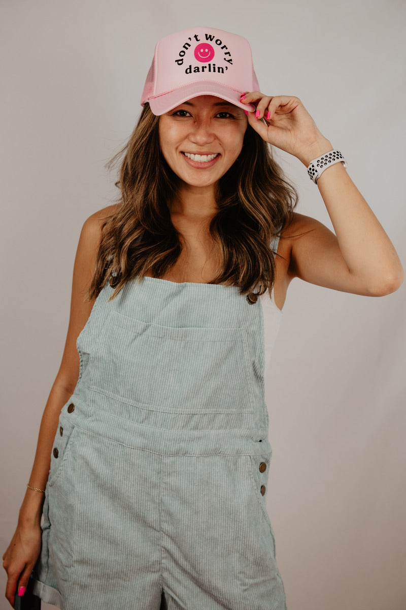 Don't Worry Darlin' Happy Face Foam Snapback Hat