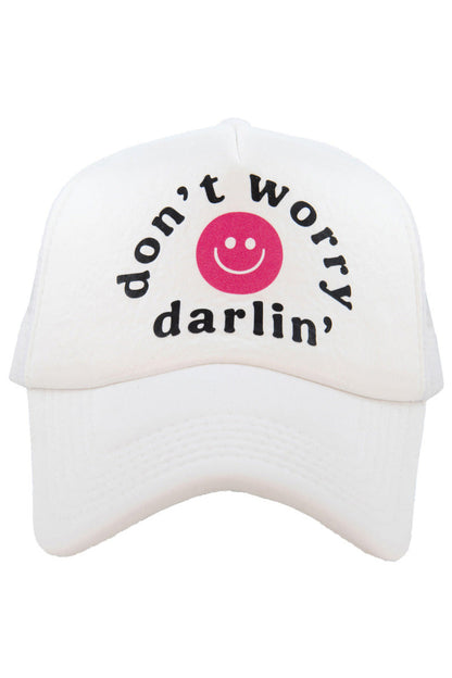 Don't Worry Darlin' Happy Face Foam Snapback Hat
