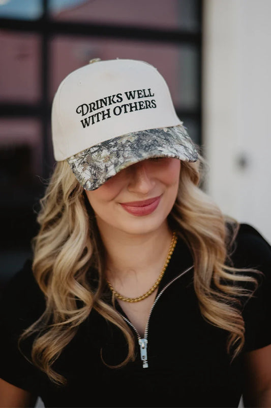 Drinks Well With Others Two-Toned Vintage Hat
