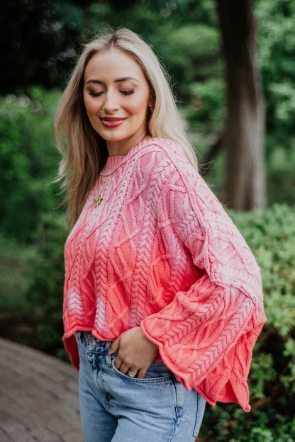 Pink Slouchy Lightweight Knit Sweater