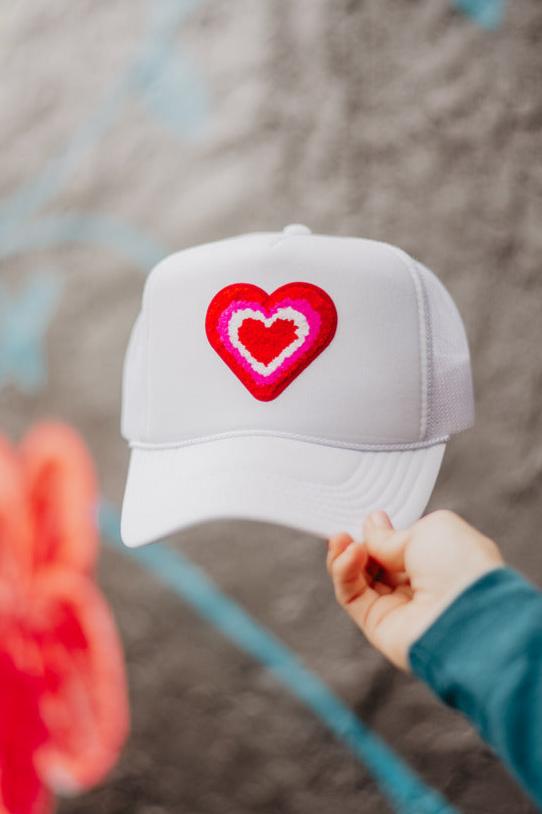 Heart Stack Chenille Patch Women's Foam Trucker Hat