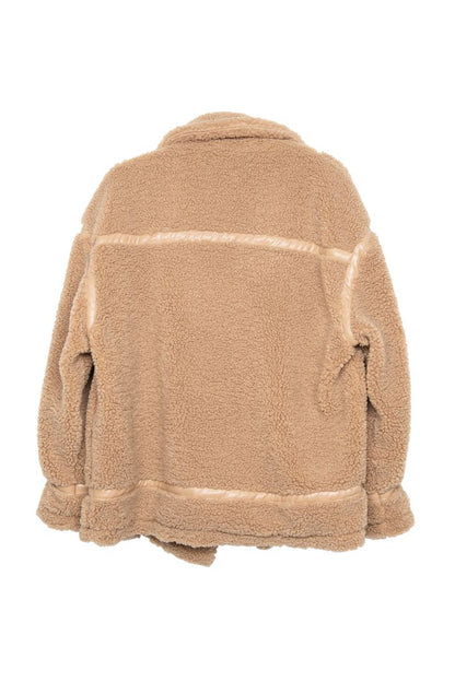 Brown Ladies Sherpa Teddy Jacket