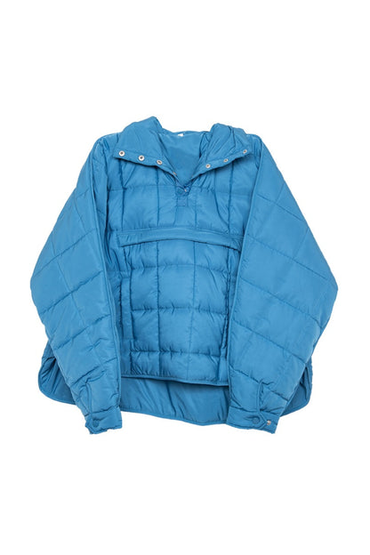 Blue Puffer Pullover for Ladies