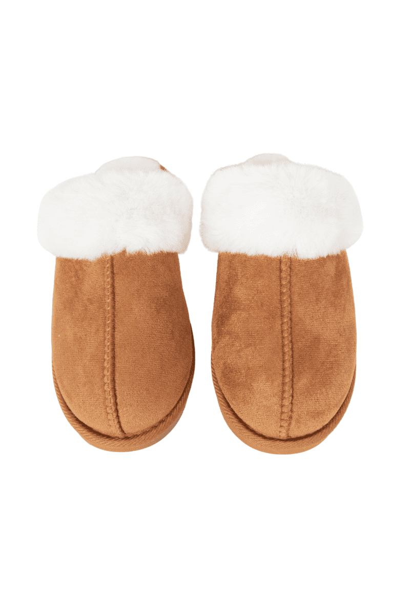 Chestnut Faux Fur Women's House Slippers