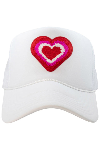 Heart Stack Chenille Patch Women's Foam Trucker Hat