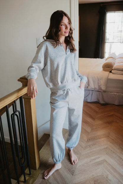 Gray Scuba Pants Lounge Set