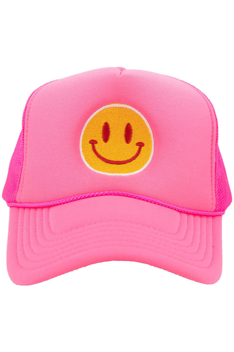 Red/Yellow Happy Face Foam Trucker Hat