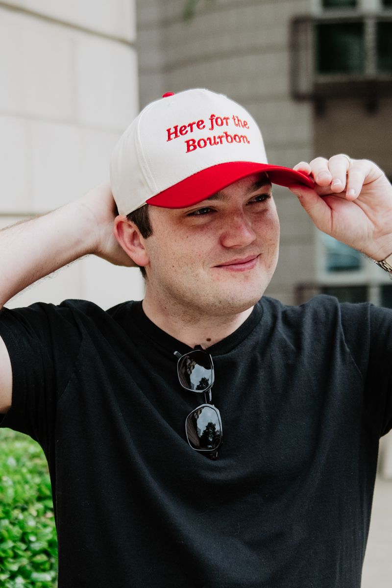Here For the Bourbon Men's Two Toned Hat