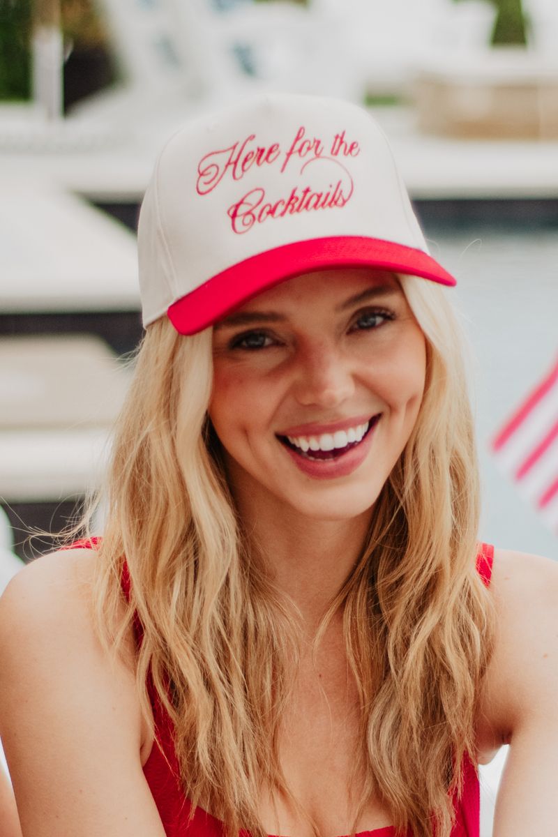 Here For the Cocktails Retro Two-Toned Hat