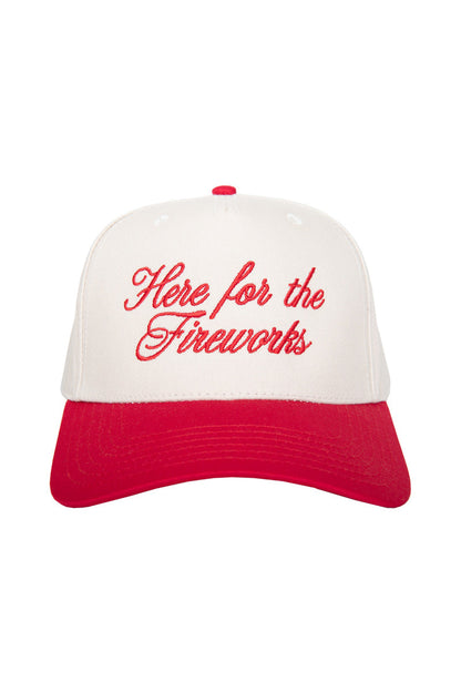 Here For The Fireworks Vintage Trucker Hat