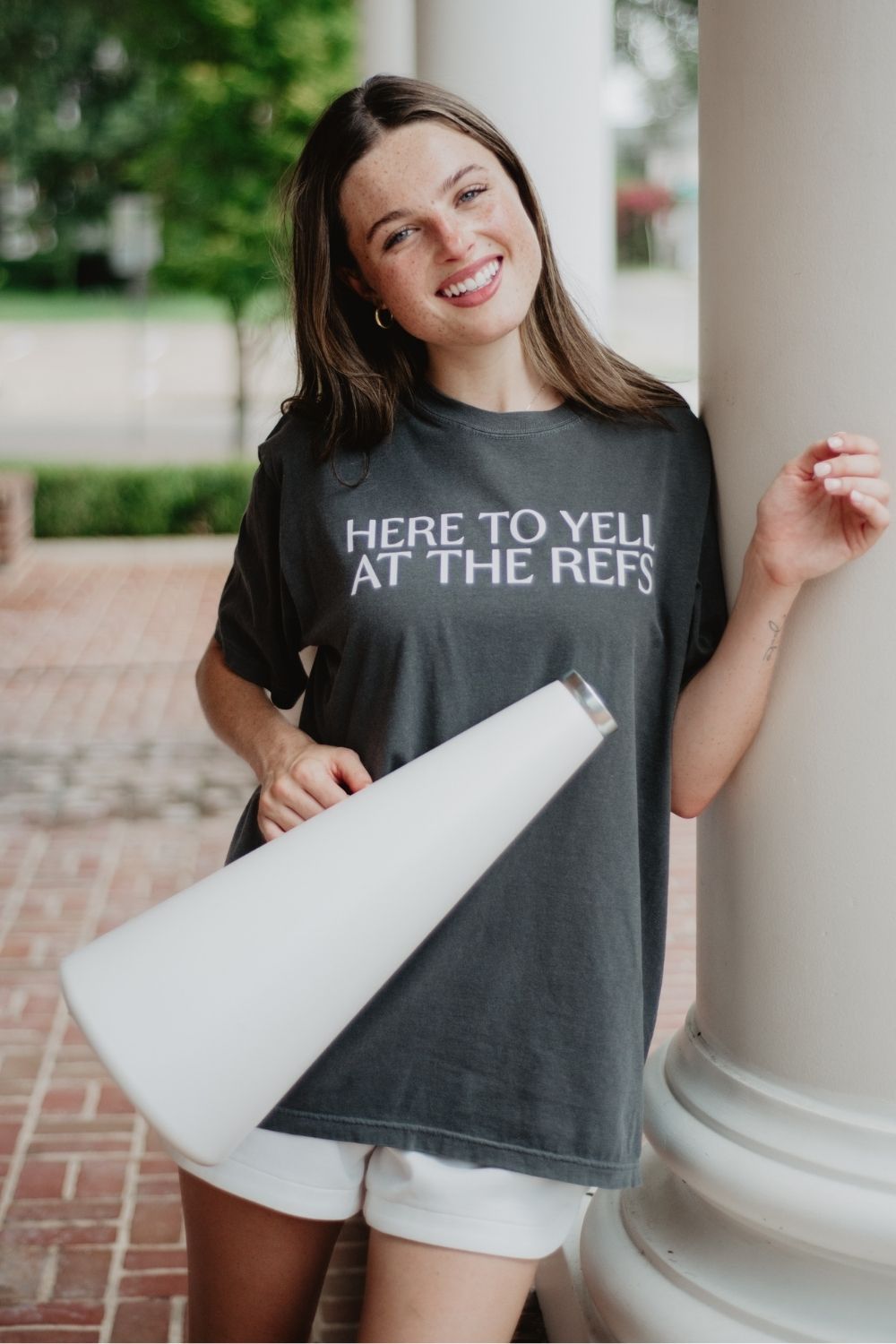 Here To Yell At The Refs Woman Graphic Tee