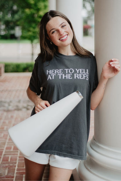 Here To Yell At The Refs Woman Graphic Tee