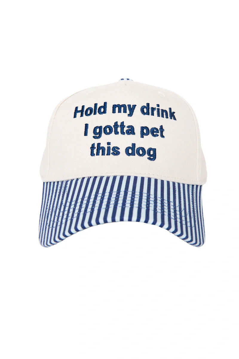 Hold My Drink I Gotta Pet This Dog Vintage Hat