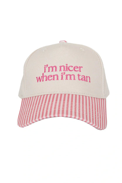 I'm Nicer When I'm Tan Funny Two-Toned Vintage Hats