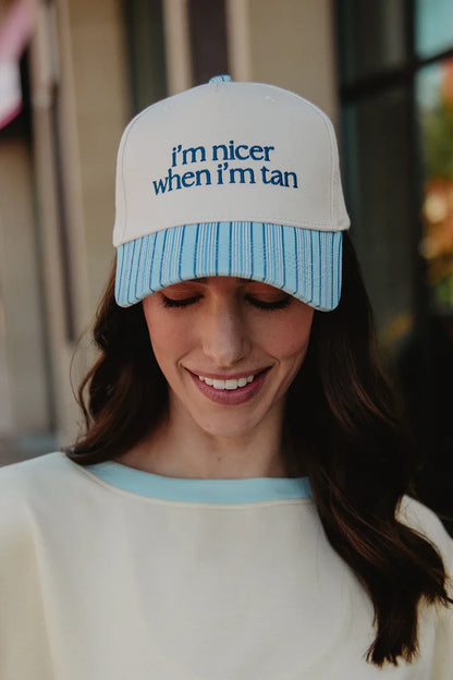 I'm Nicer When I'm Tan Funny Two-Toned Vintage Hats